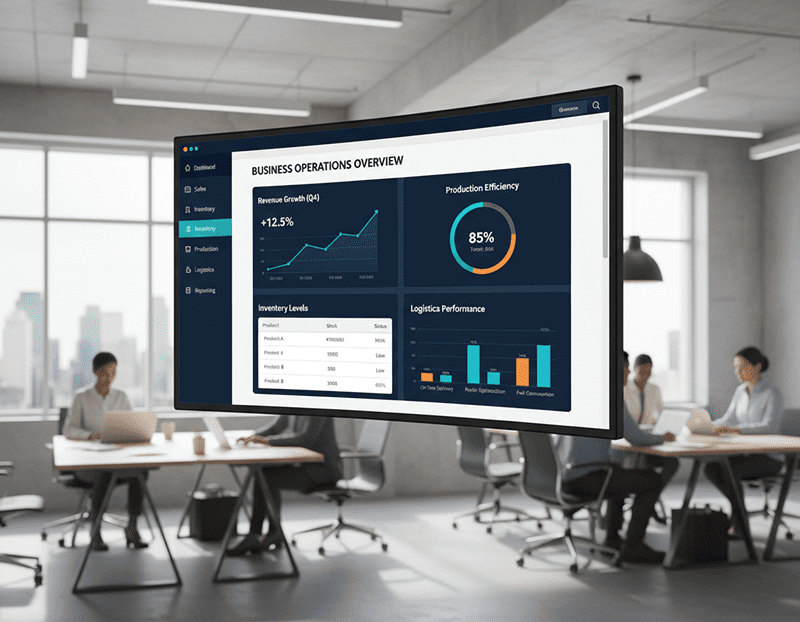 Custom web application dashboard for business operations